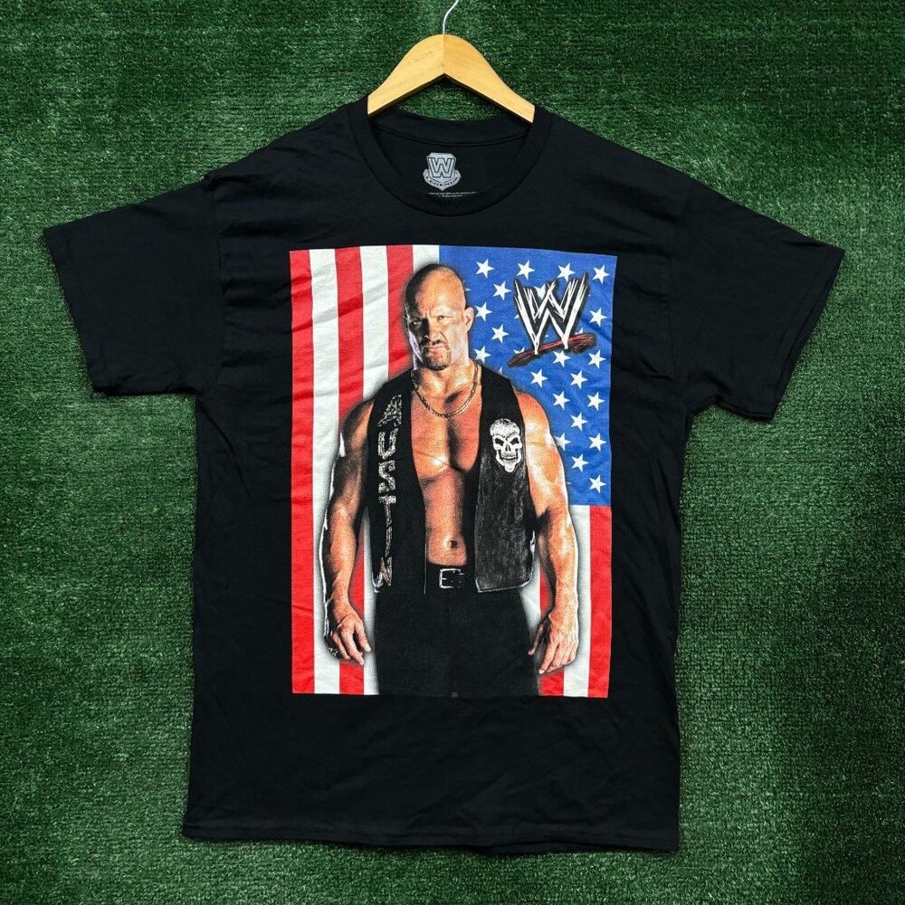 WWE Legends Stone Cold Steve Austin American Flag T-Shirt Size Large